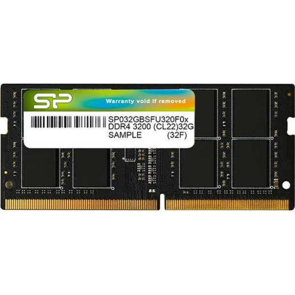 SILICON POWER DDR4 SODIMM RAM memory 3200 MHz CL22 32 GB (SP032GBSFU320X02) Black