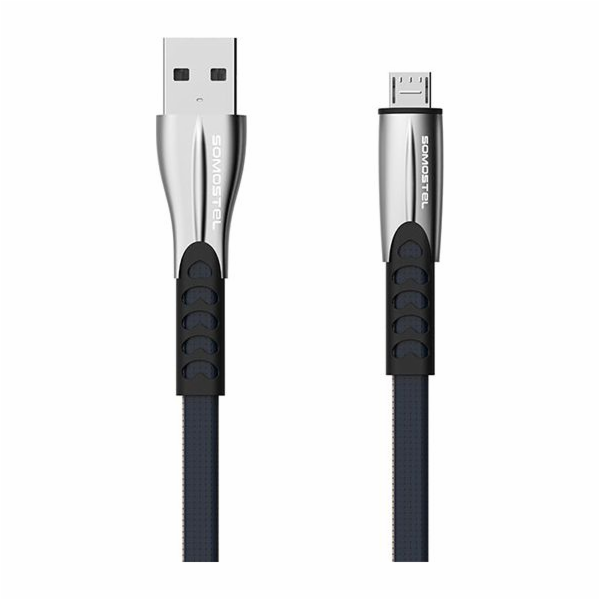 Kabel USB Somostel USB-A - microUSB 1 m Srebrny (25705)