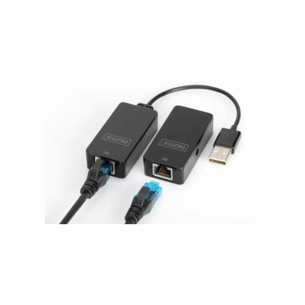 DIGITUS USB Extender, USB 2.0, pro použití s Cat5 / 5e / 6 (UTP, STP nebo SFT) kabelu až 50 m / 164 stop