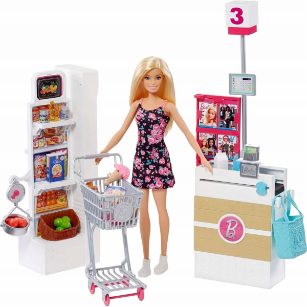 Barbie Supermarkt und Puppe