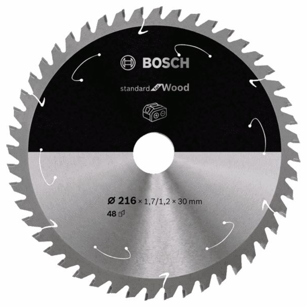 Bosch Kreissägeblatt Standard for Wood, O 216mm, 48Z