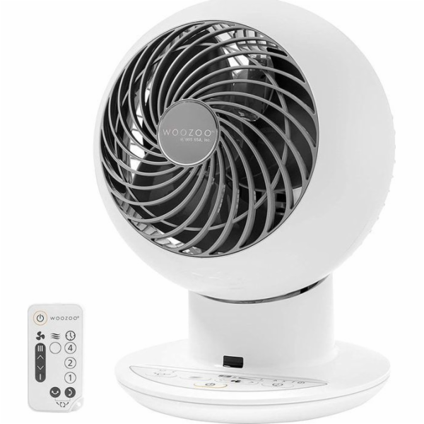 Woozoo PCF-SC15T ventilátor/cirkulátor, 15 cm, 5 rychlostí, 38 W, plovoucí hlava, funkce Breeze, bílá