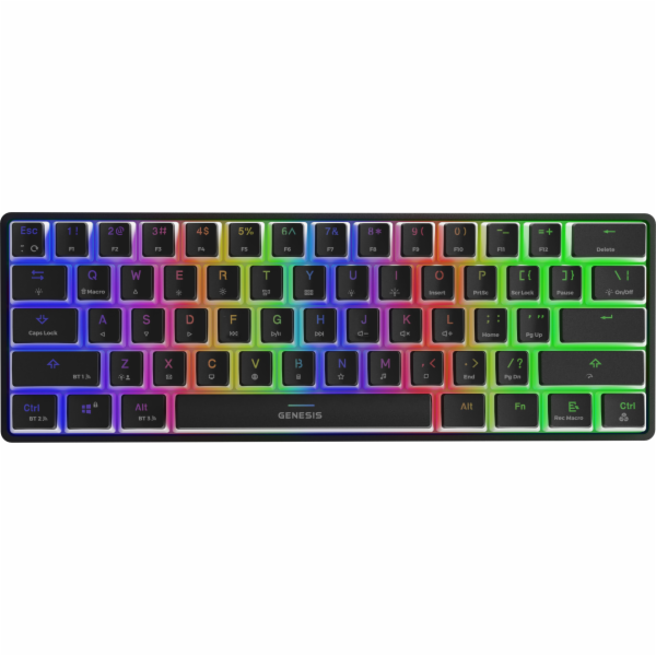 Genesis herní klávesnice THOR 660 RGB/Bezdrátová Bluetooth/US layout/Černá