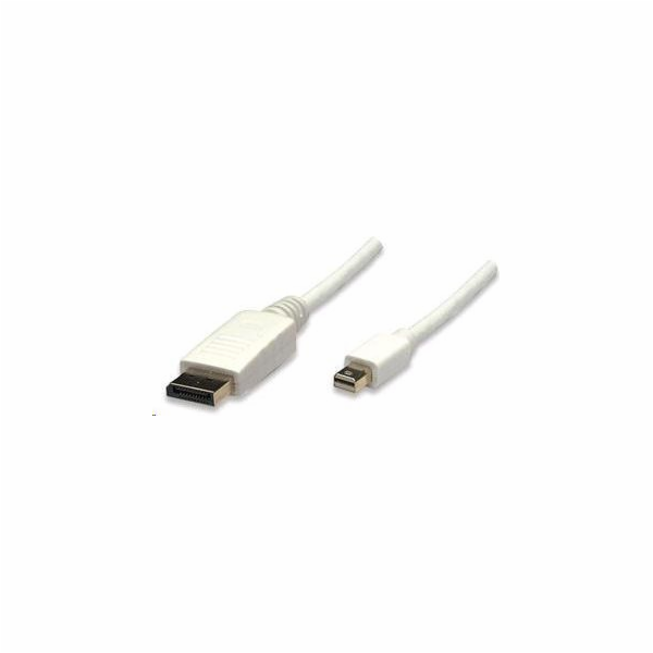 Manhattan Mini DisplayPort 1.2 to DisplayPort Cable, [email&#160;pčervenáected], 2m, Male to Male, White, Lifetime Warranty, Polybag - DisplayPort-Kabel - Mini DisplayPort (M)