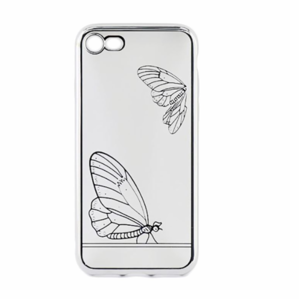 Tellur Cover Silicone for iPhone 7 Butterfly silver