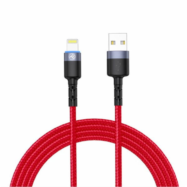 Tellur Data cable USB to Lightning with LED Light, 3A, 1.2m Red