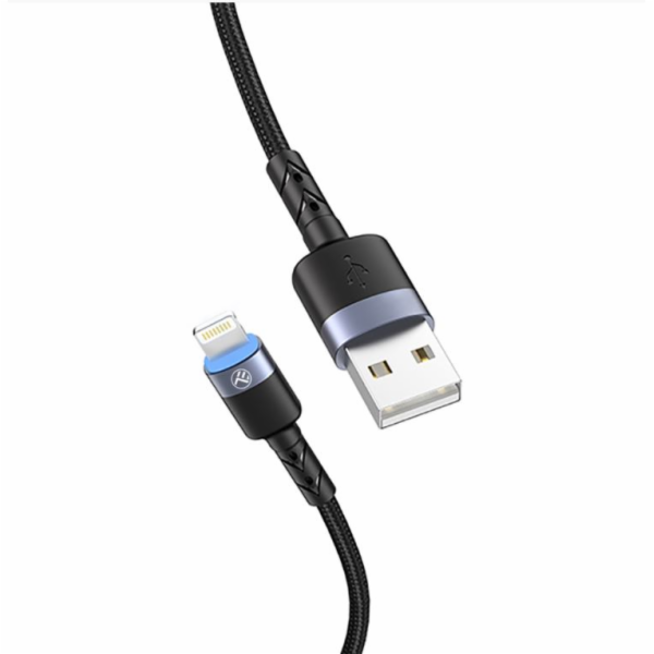 Tellur Data cable USB to Lightning LED, Nylon Braided, 1.2m black