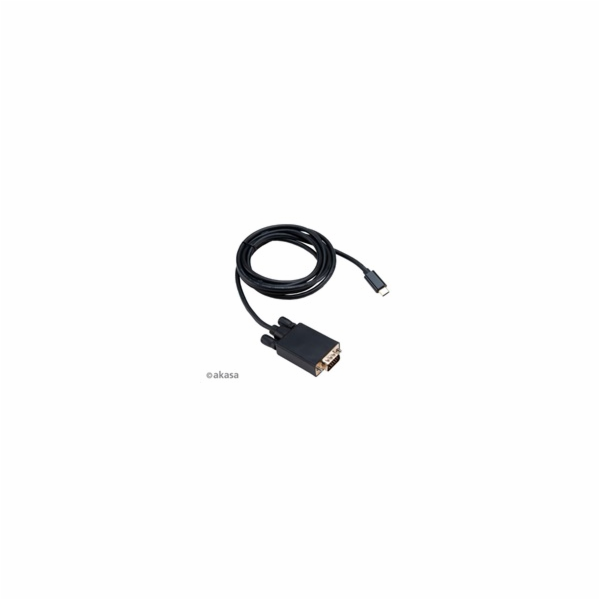 AKASA adaptér USB Type-C na VGA M Cable Adapter (1920x1080@60Hz) 1.8 m