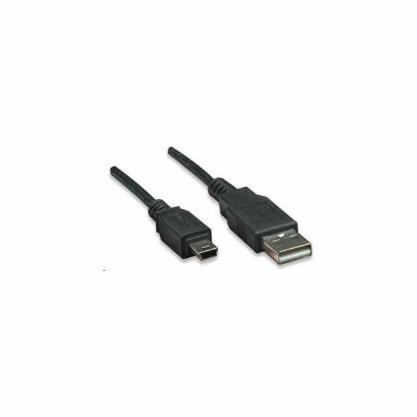 Kabel USB Manhattan USB-A - miniUSB 1.8 m Czarny (333375)