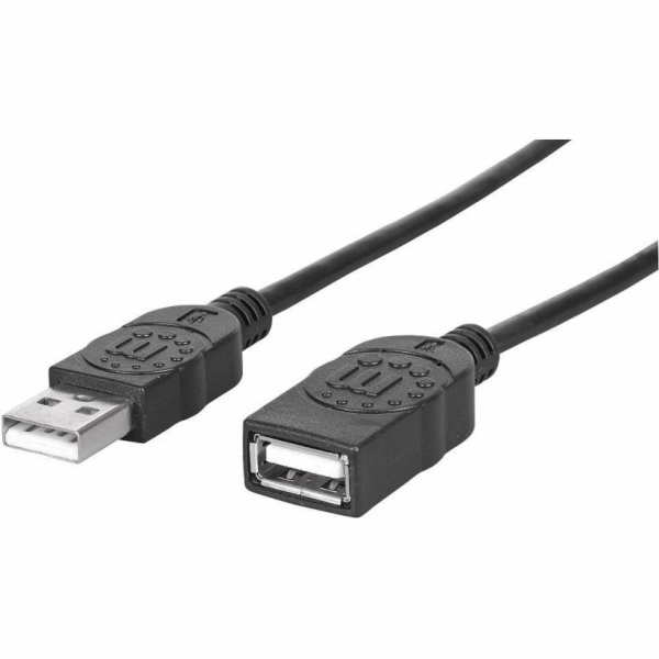 Kabel USB Manhattan USB-A - USB-A 1.8 m Czarny (338653)