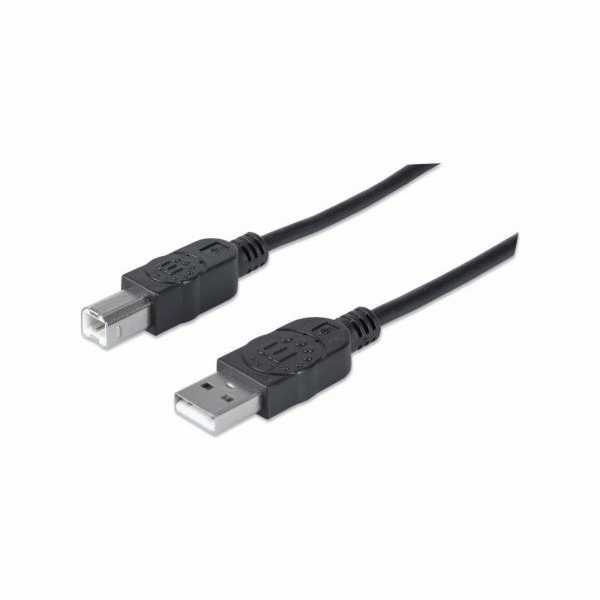Kabel USB Manhattan USB-A - USB-B 5 m Czarny (337779)