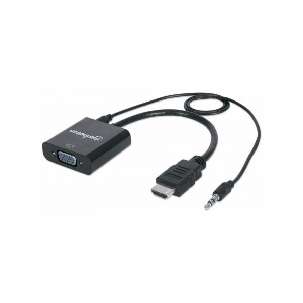 Adapter AV Manhattan HDMI - D-Sub (VGA) + Jack 3.5mm czarny (151559)