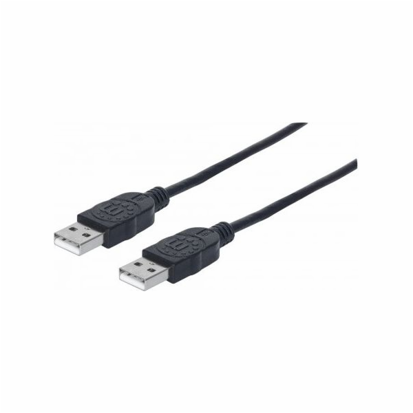 Kabel USB Manhattan USB-A - USB-A 1 m Czarny (353892)