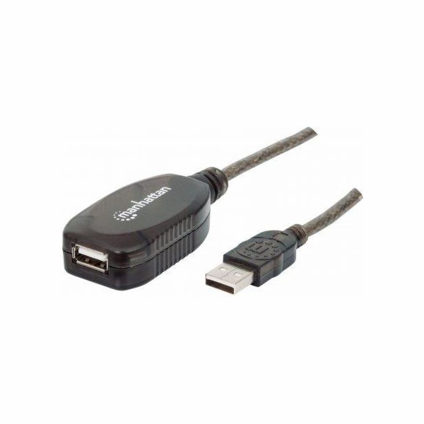 Kabel USB Manhattan USB-A - USB-A 10 m Czarny (150248)