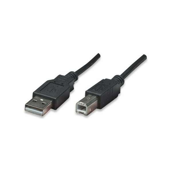 Kabel USB Manhattan USB-A - 0.5 m Czarny (374507)
