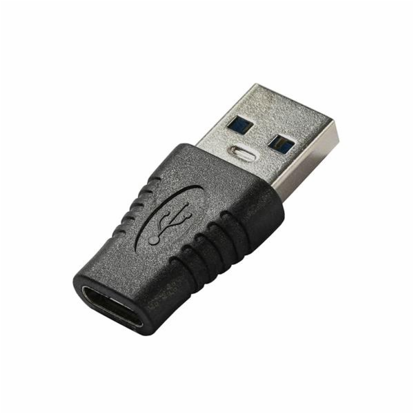 PremiumCord USB redukce USB 3.0 A - USB-C (M/F), černá