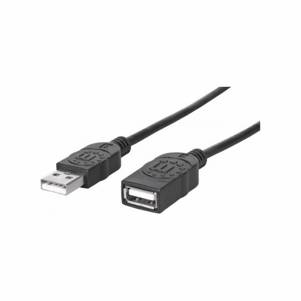 Kabel USB Manhattan USB-A - USB-A 1 m Czarny (308519)