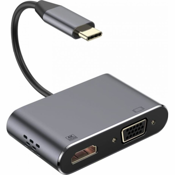 PLATINET adaptér USB-C na HDMI 4K 30Hz VGA PORT