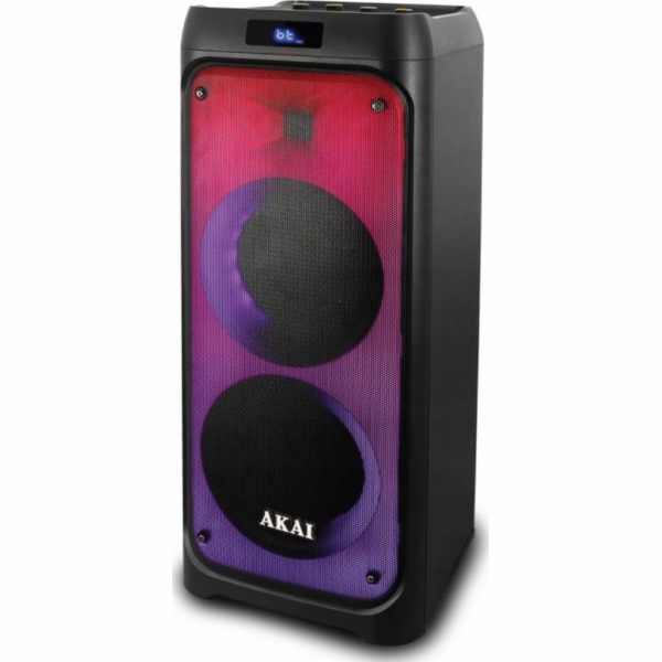 Reproduktor AKAI, Party speaker 260, bluetooth, FM rádio, LED světelné efekty, dálkový ovladač, mikrofon, 50 W RMS