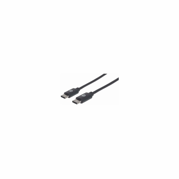 Manhattan USB-C kabel, USB 2.0, Male na Male, 480 Mbps, 1m, černá