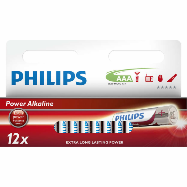PHILIPS LR03P12W/10 AAA Power Alkaline baterie (12ks)