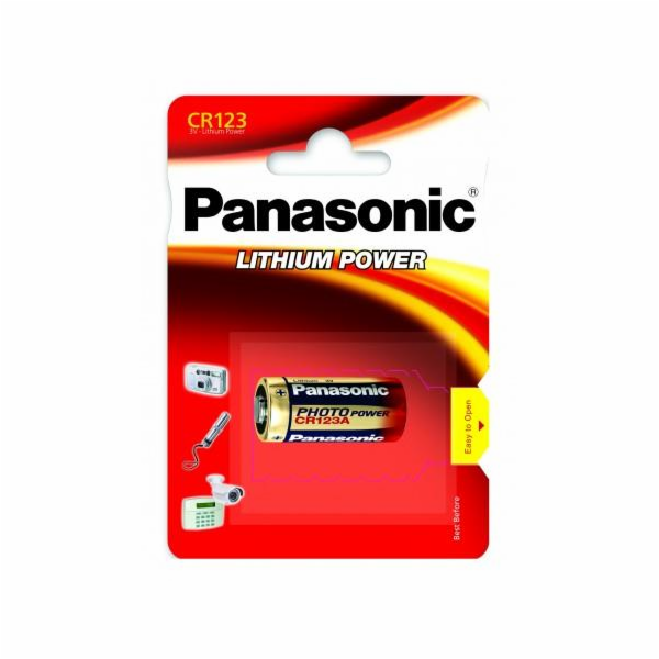 PANASONIC BK-CR123A-1B Panasonic Lithium Power baterie do fotoaparátu CR123A, 1 ks, Blister