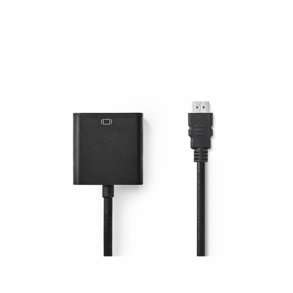 NEDIS HDMI redukční kabel/ HDMI zástrčka - VGA zásuvka/ černý/ blistr/ 20cm