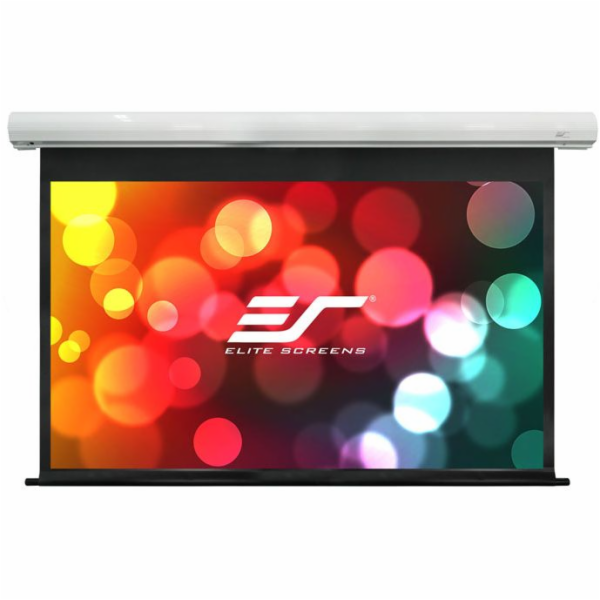 ELITE SCREENS plátno elektrické motorové 110" (279,4 cm)/ 16:9/ 137,2 x 243,8 cm/ case bílý/ 12" drop/ Fiber Glass