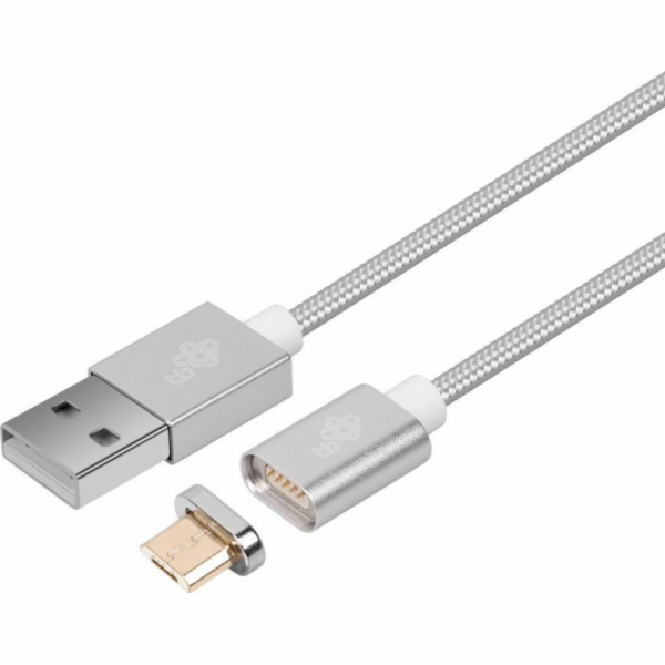 TB Touch AKTBXKUMMAG001S magnetický Micro USB, 1m TB Touch magnetický kabel Micro USB stříbrný 1m