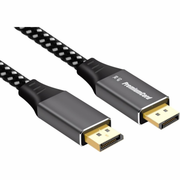 PREMIUMCORD Kabel DisplayPort 1.4 přípojný kabel, kovové a zlacené konektory, 2m