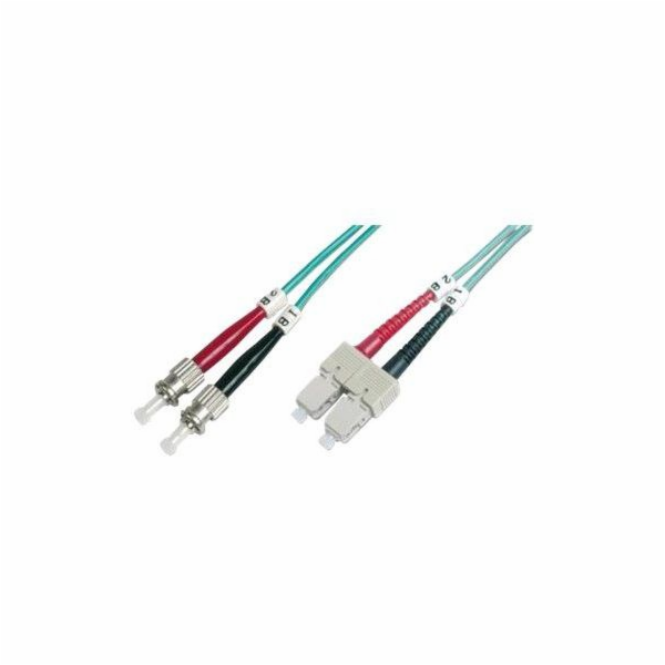 Digitus Fiber Optic Patch Cord, ST to SC Multimode 50/125 µ, Duplex Length 2m, Class OM3
