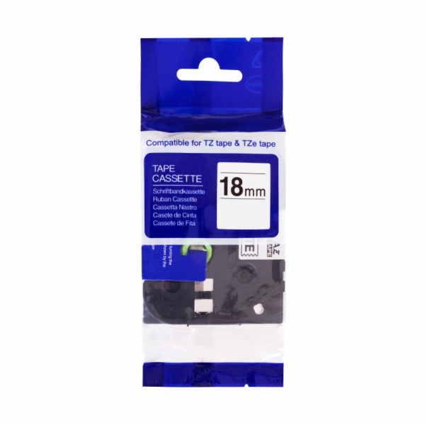 PRINTLINE kompatibilní páska s Brother TZE-243, 18mm, modrý tisk/bílý podklad