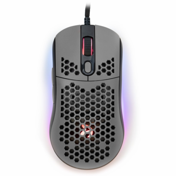 Arozzi Favo Ultra Light AZ-FAVO-BKGY AROZZI herní myš FAVO Ultra Light Black-Grey/ drátová/ 16.000 dpi/ USB/ 7 tlačítek/ RGB/ černošedá