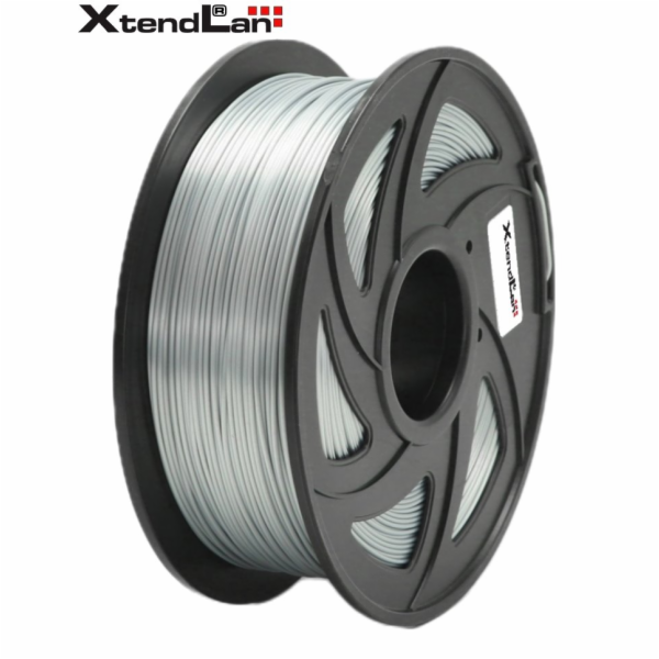 XtendLAN PLA filament 1,75mm lesklý stříbrný 1kg