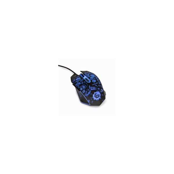 Myš GEMBIRD MUS-6B-GRAFIX-01, černá s grafickým potiskem, USB