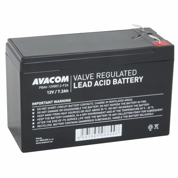 Avacom baterie 12V 7,2Ah F2 (PBAV-12V007,2-F2A)