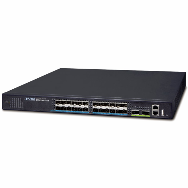 Planet XGS-5240-24X2QR L3 switch, 24x10Gb SFP+, 2x40Gb QSFP+, HW/IP stack, 2x power-in