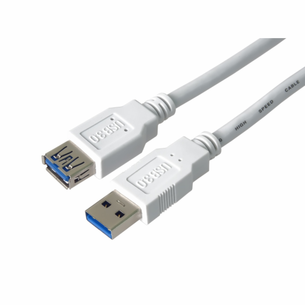 PremiumCord Prodlužovací kabel USB 3.0 Super-speed 5Gbps A-A, MF, 9pin, 1m, bílá