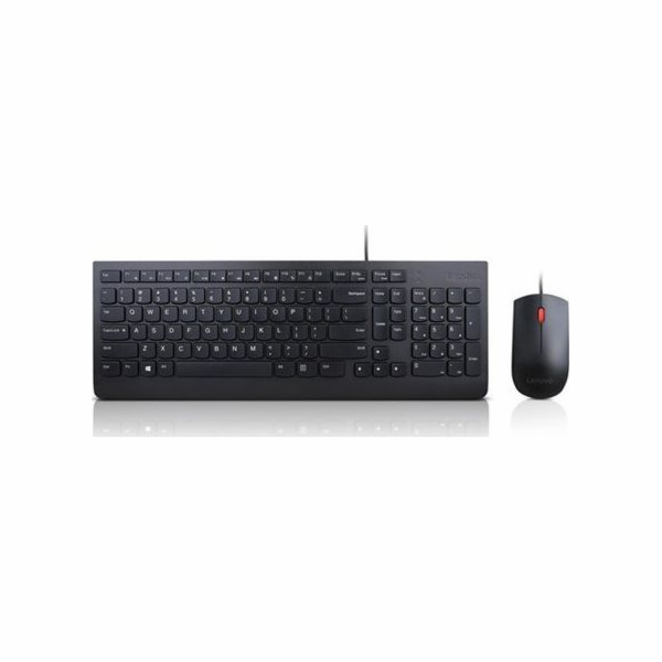 LENOVO klávesnice Essential Wired USB Keyboard + Mouse Set - USB, US EURO, černá