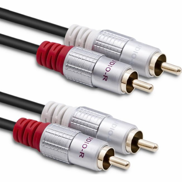 Qoltec RCA (Cinch) x2 - RCA (Cinch) x2 kabel 3m černý (1_789339)