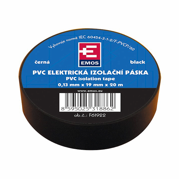 Izolační páska PVC 19/20 černá F61922