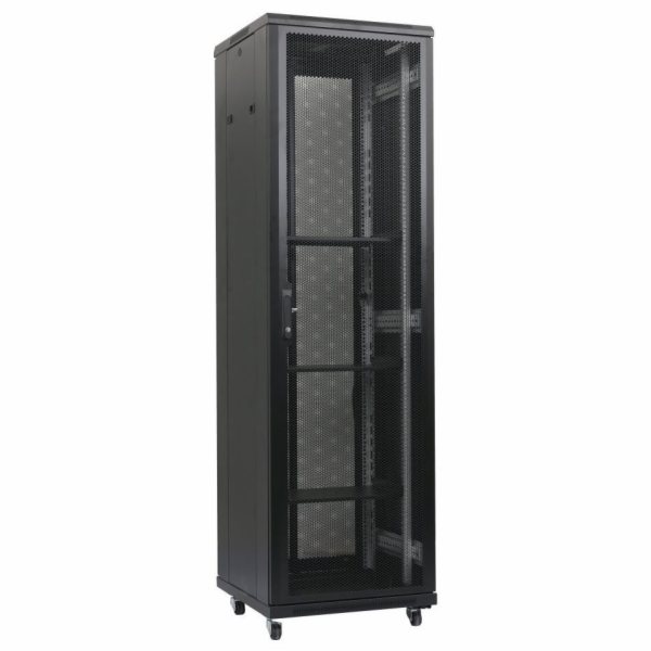 XtendLan 47U/600x800 stojanový, černý, perforované dveře a záda
