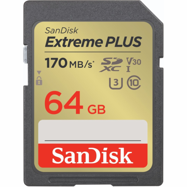 SanDisk SDXC UHS-I U3 64 GB SDSDXW2-064G-GNCIN SanDisk SDXC karta 64GB Extreme PLUS (200 MB/s Class 10, UHS-I U3 V30)