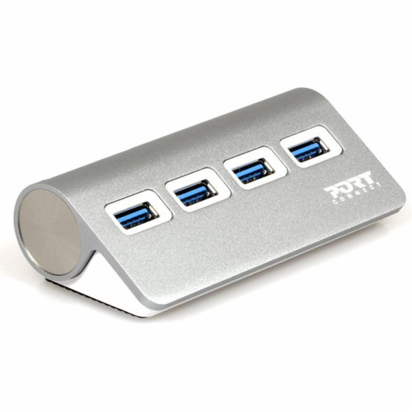 Port Connect 900121 PORT CONNECT USB HUB, 4x USB 3.0, šedý