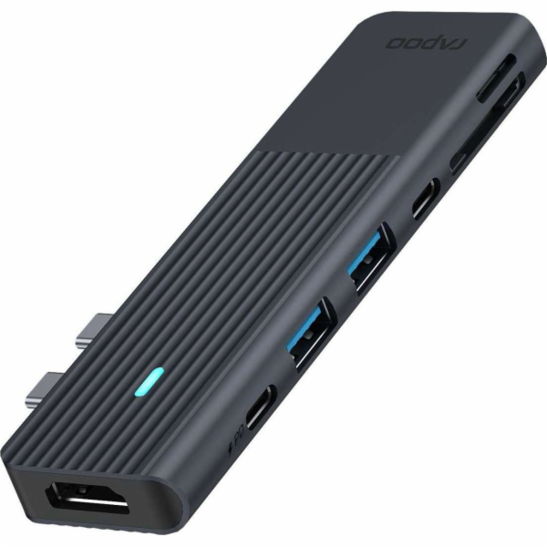 Rapoo USB-C Multiport Adapter 7-in-2, grey