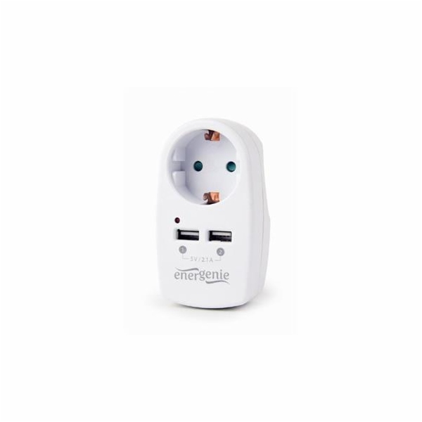 Gembird nabíječka do zdi přechodná, 2 x USB, 2.1A, bílá