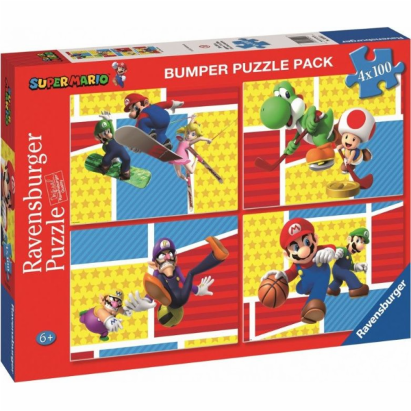 Puzzle 4x100 dílků Super Mario