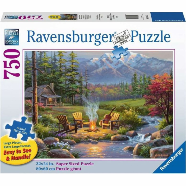 2D puzzle pro seniory Bydlení u řeky 750 dílků