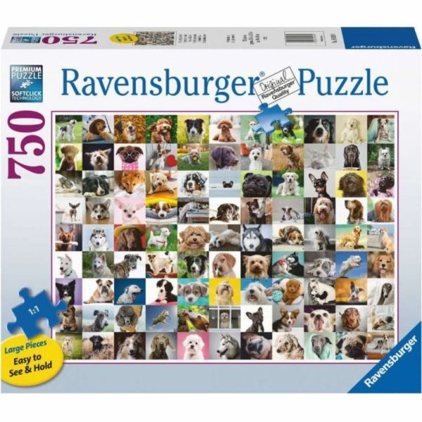 2D puzzle velkoformátové 99 roztomilých psů 750 dílků