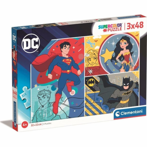 3 x 48 dílků puzzle Super Kolor DC Comics